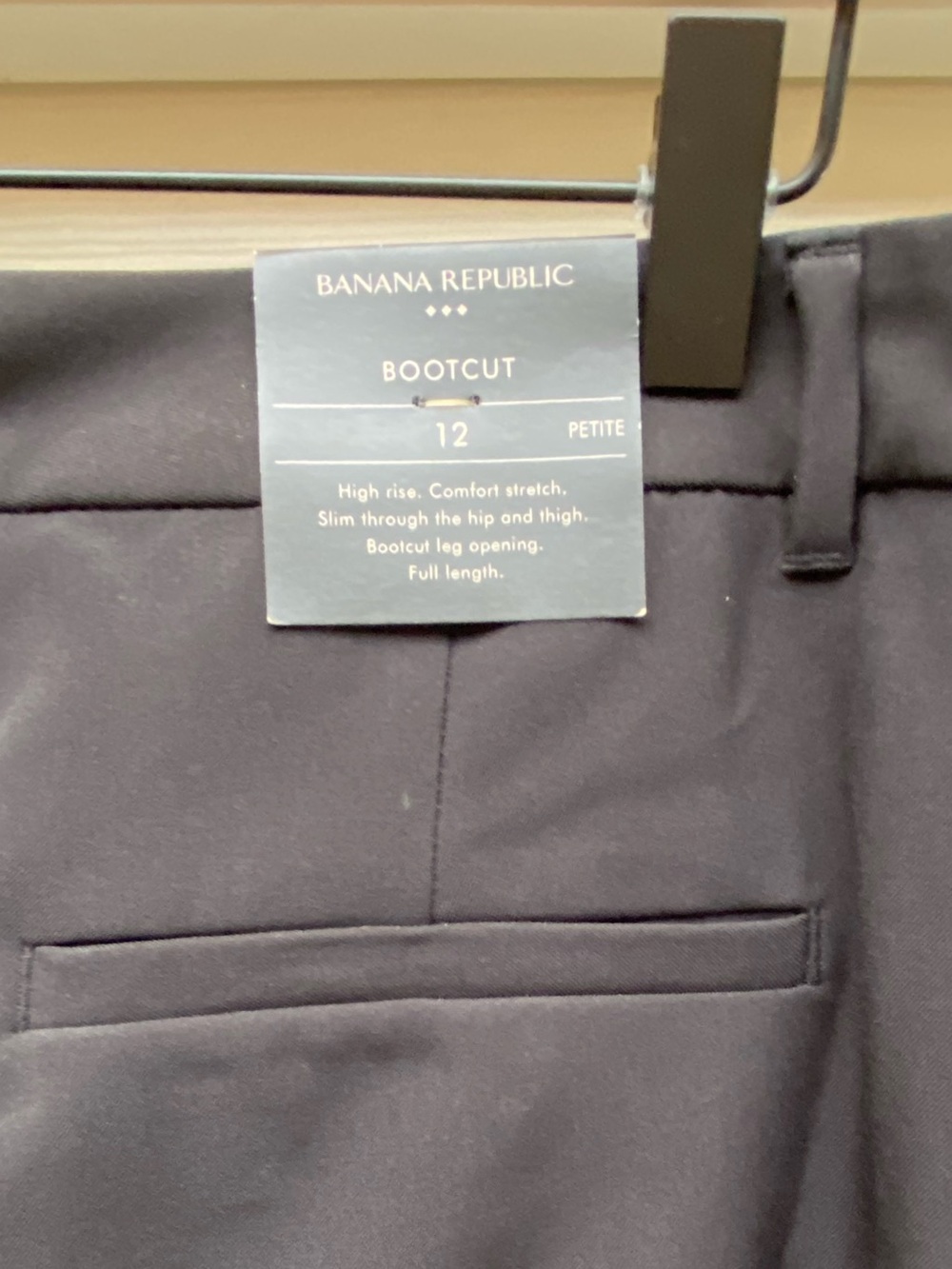 Banana Republic Black stretch high rise bootcut trousers Petite 12 NWT